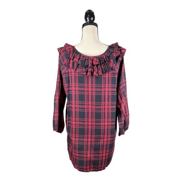 Ralph Lauren Denim & Supply Plaid Ruffle Western  Neckline With Tassel Shirt - Picture 5 of 6